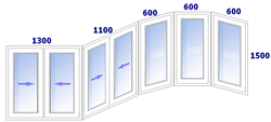 схема остекления эркерного балкона серии п-3м