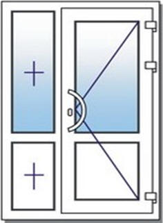 схема входной пластиковой двери с глухой частью